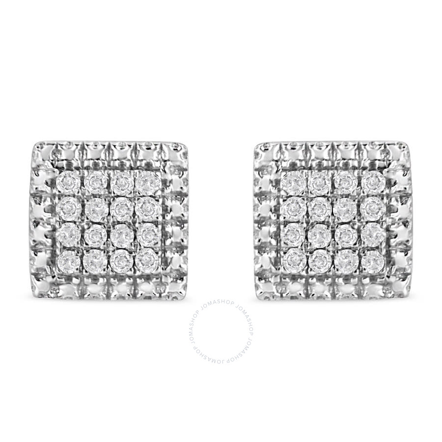 925 Sterling Silver Polished & Textured Square Post Earrings 925 Sterling Silver Polished & Textured Square Post Earrings
